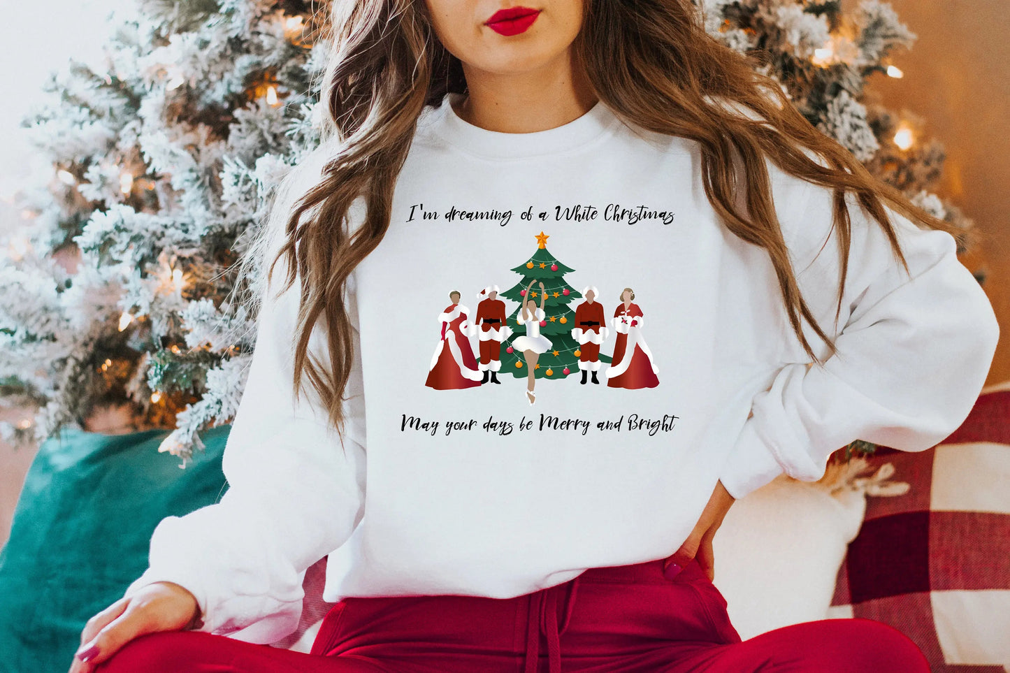 Dreaming White Casual Sport Female Christmas Hoodie