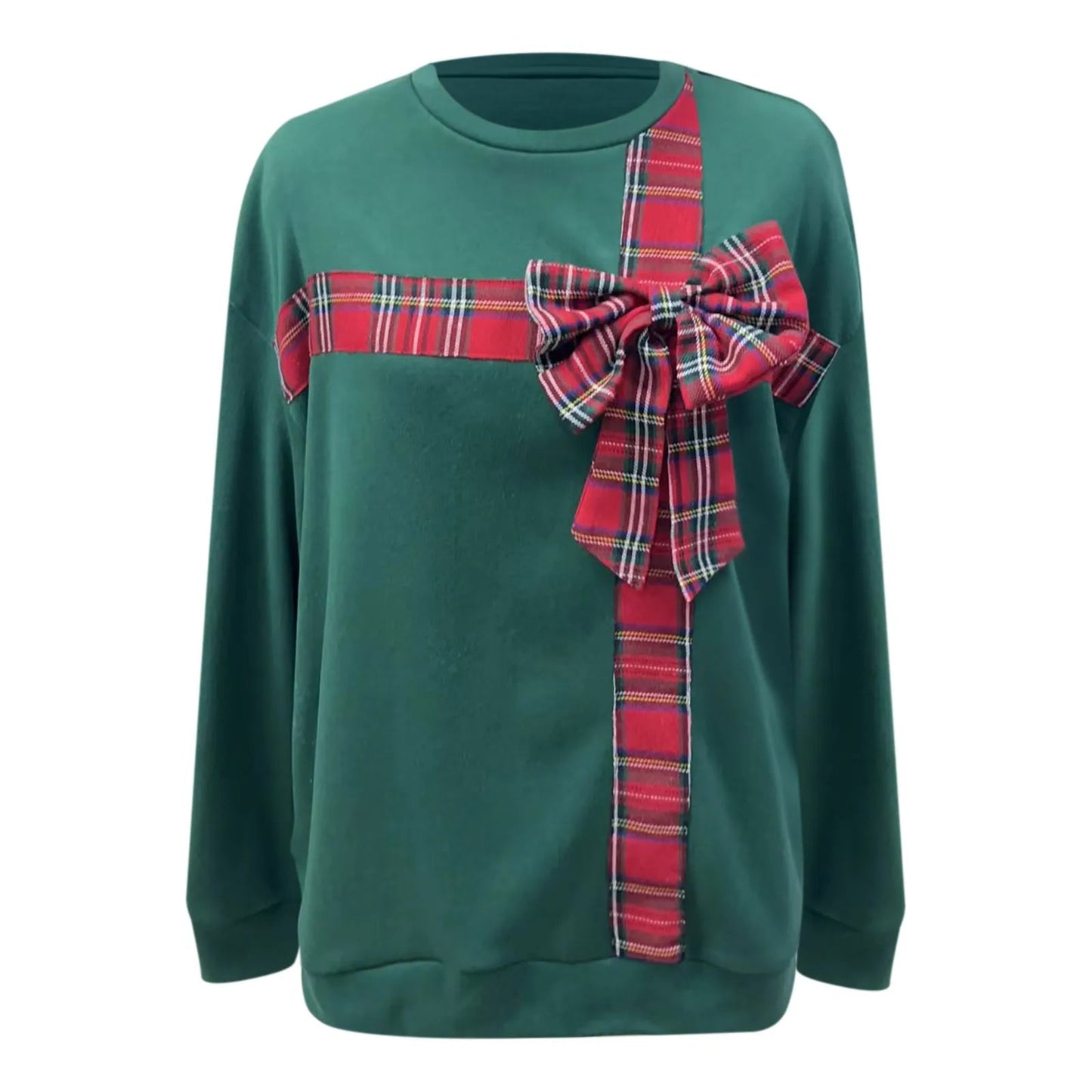 Big Bow Chic Long Sleeve Tunic Y2K Christmas Hoodie