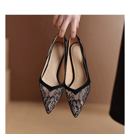 Closed Toe Green Thin Mid-heeled Fashion Comfortable Stylish New Low Heel Pumps