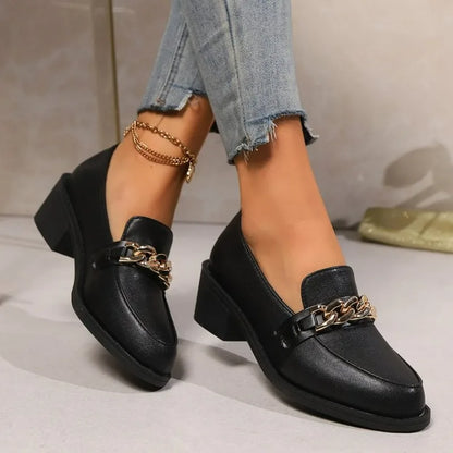 Black Platform Slip On Leather Casual Designer Boat Flats Oxfords Loafers