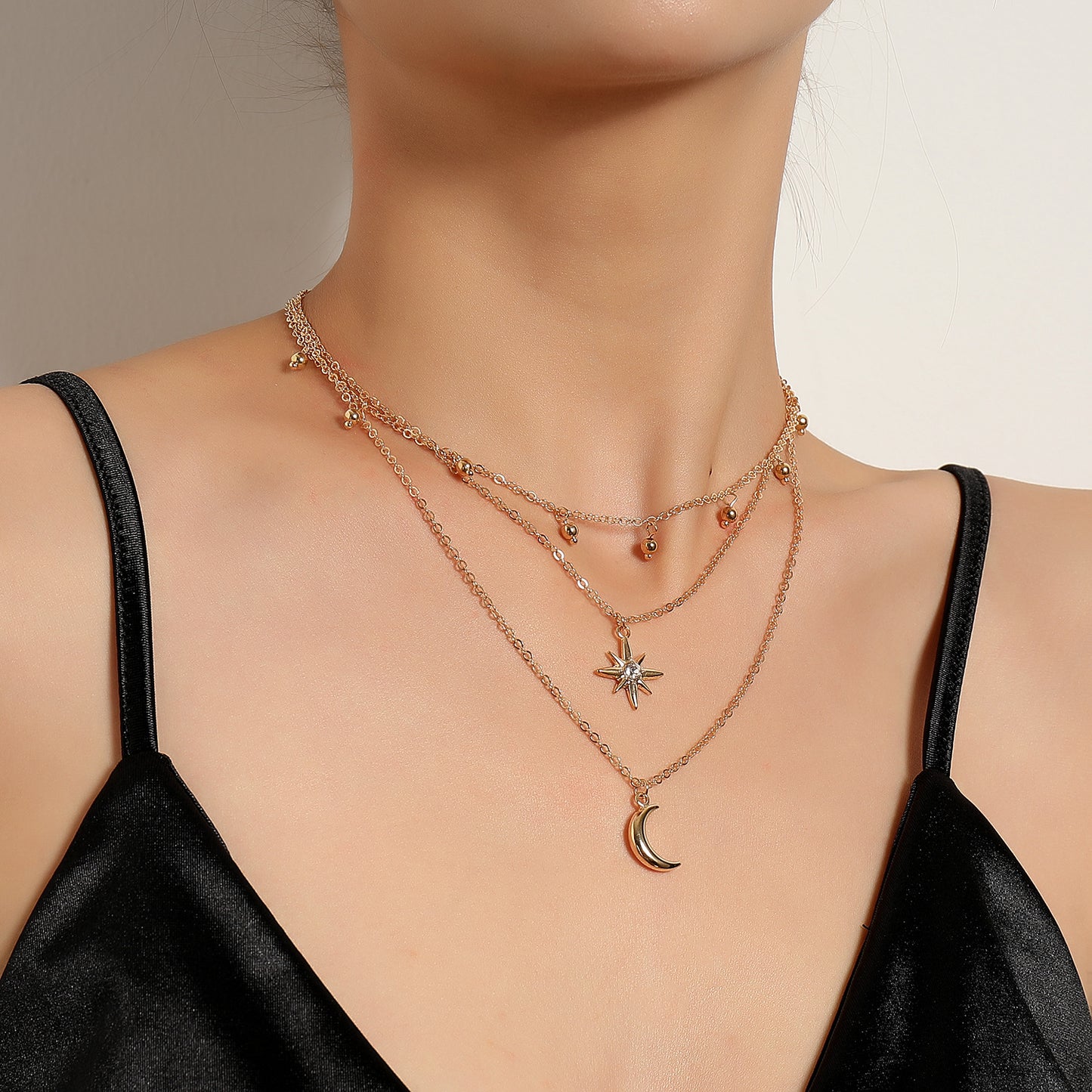 Hot Selling Metal Crescent Star Necklace