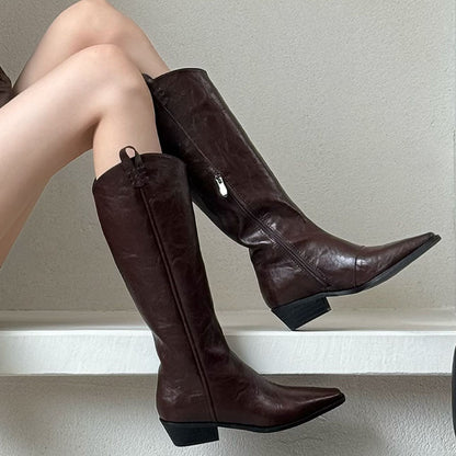 Fashionable Chic Elegant Stylish Comfortable Trendy Pointed Toe Knee High Boots