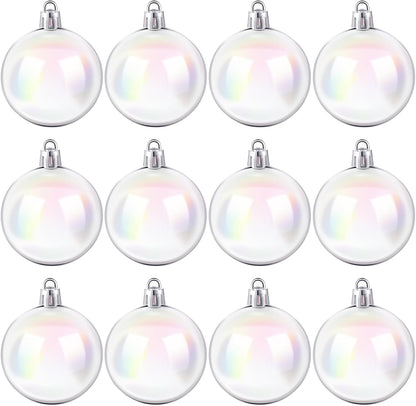 Iridescent Plastic Clear Bubble Hanging Ornaments - 24 Pcs, 1.57 Inch