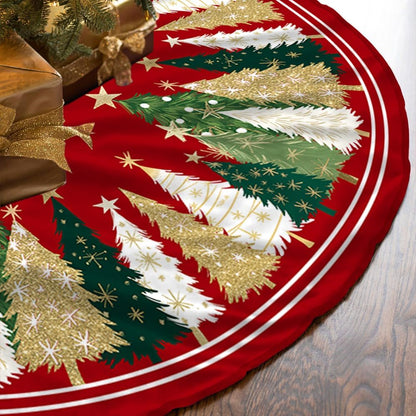 Crowned Beauty Christmas Tree Skirt Collar - Red & Green - 48 Inch