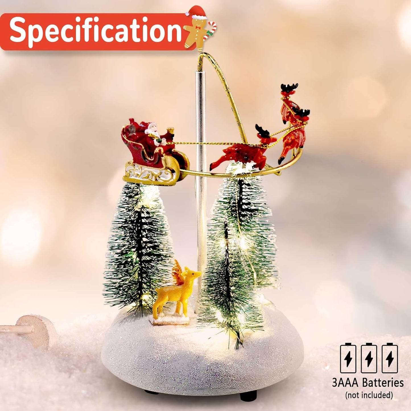 Flaming Sleigh Accessory Figurine for Christmas Snow Village