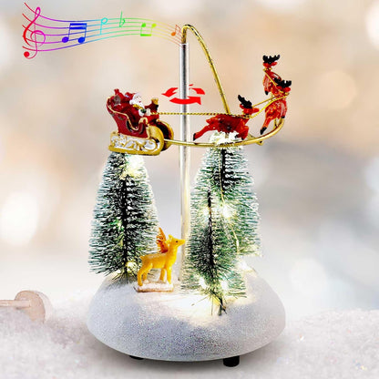 Flaming Sleigh Accessory Figurine for Christmas Snow Village