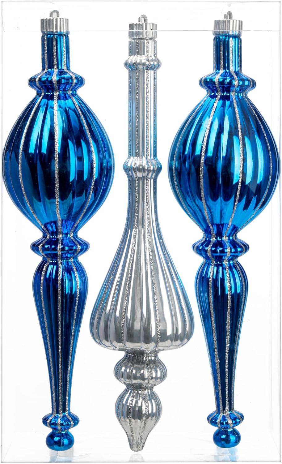 Shatterproof Finial Drop Ornaments - Set of 3