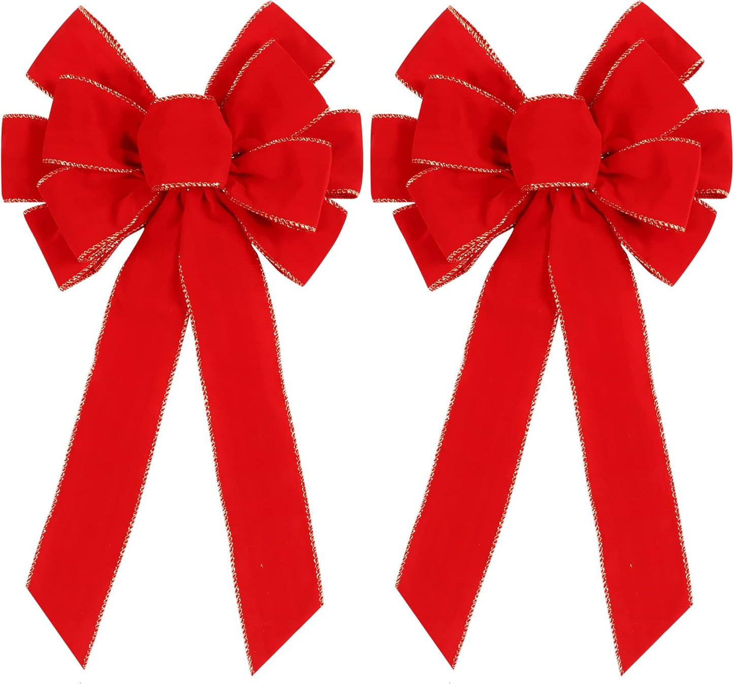 Christmas Bow Outdoor Decorations - Set of 2