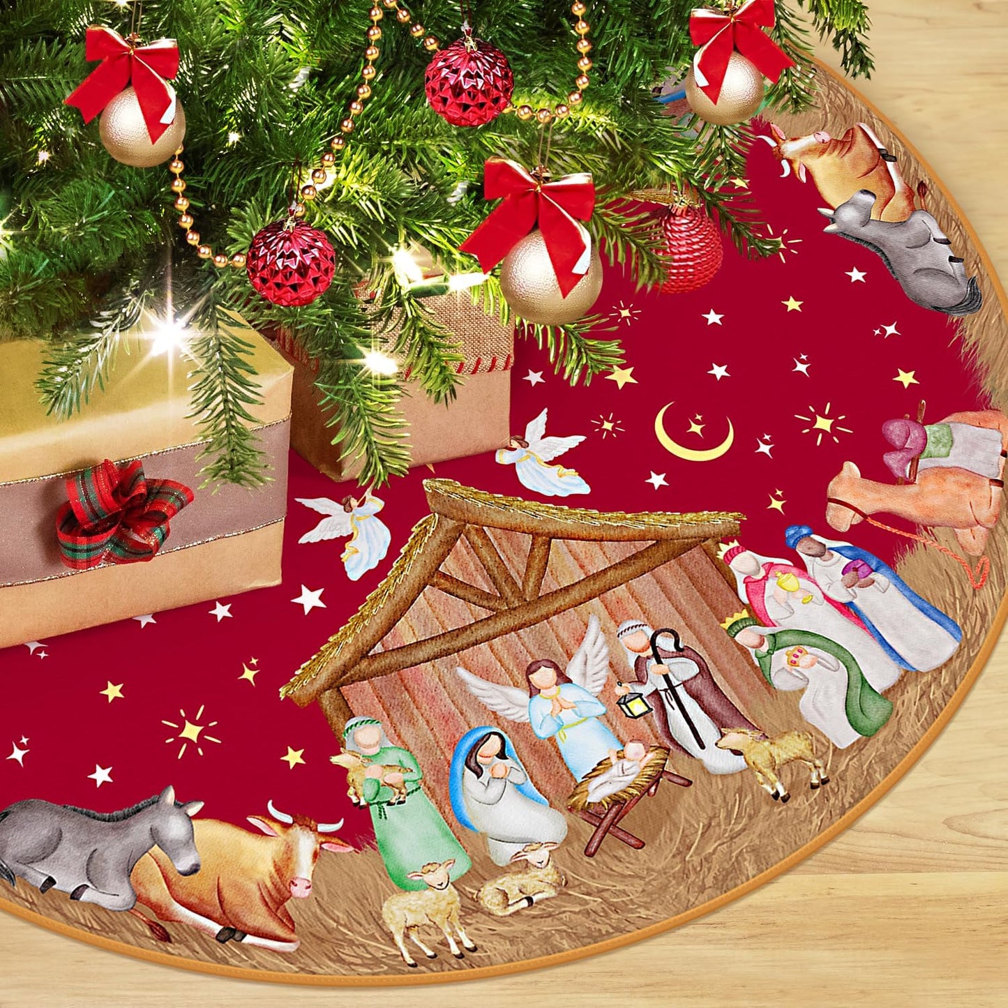 Nativity Christmas Tree Skirt - 48 Inches