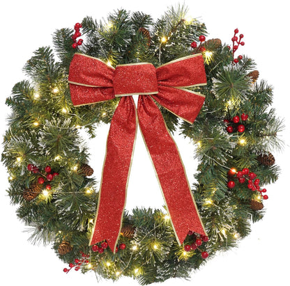 Christmas Door Wreath - 16-Inch Winter Decoration