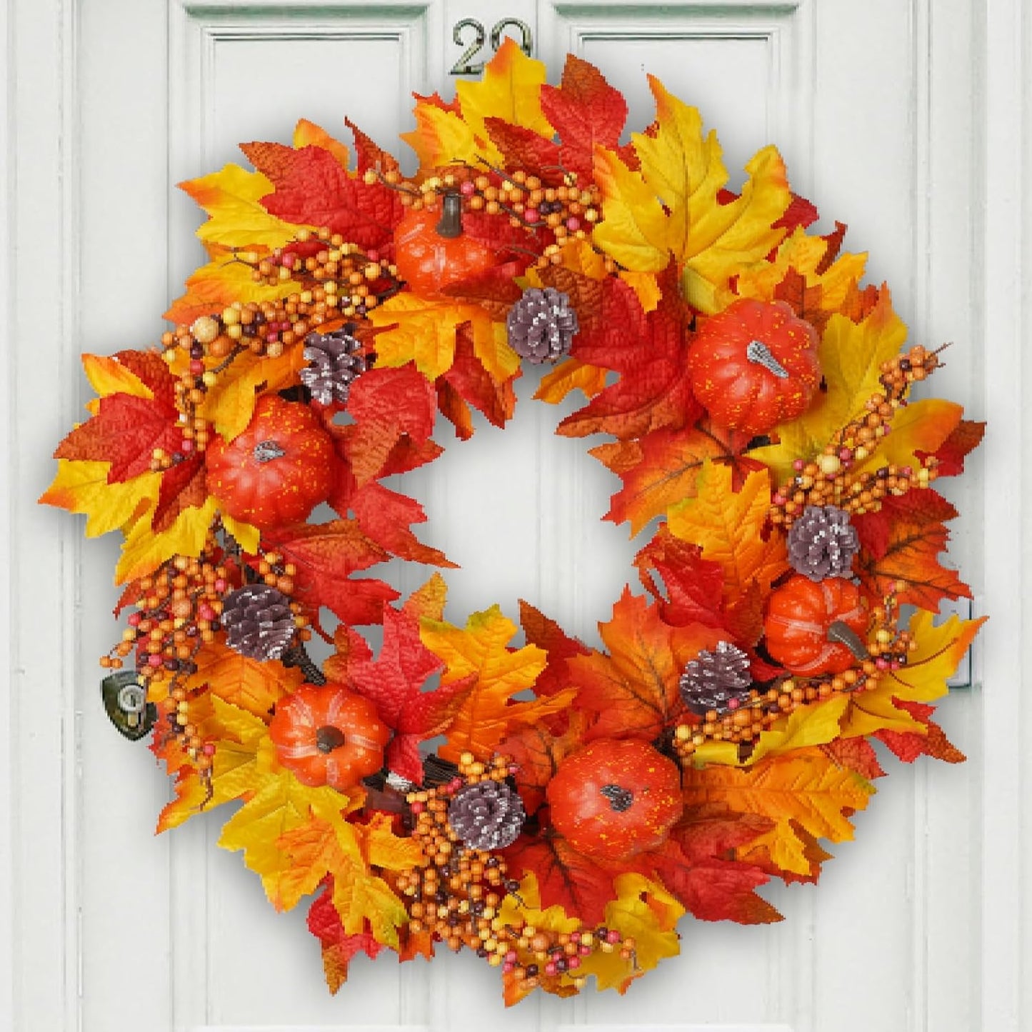 Christmas Door Wreath - 16-Inch Winter Decoration