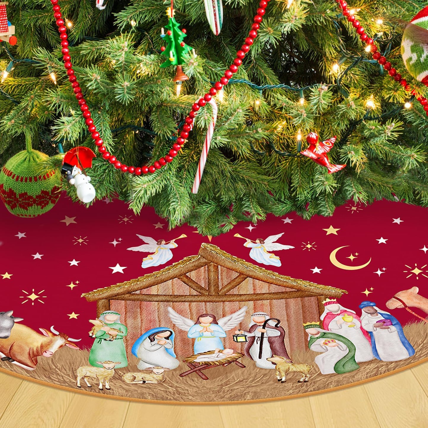 Nativity Christmas Tree Skirt - 48 Inches