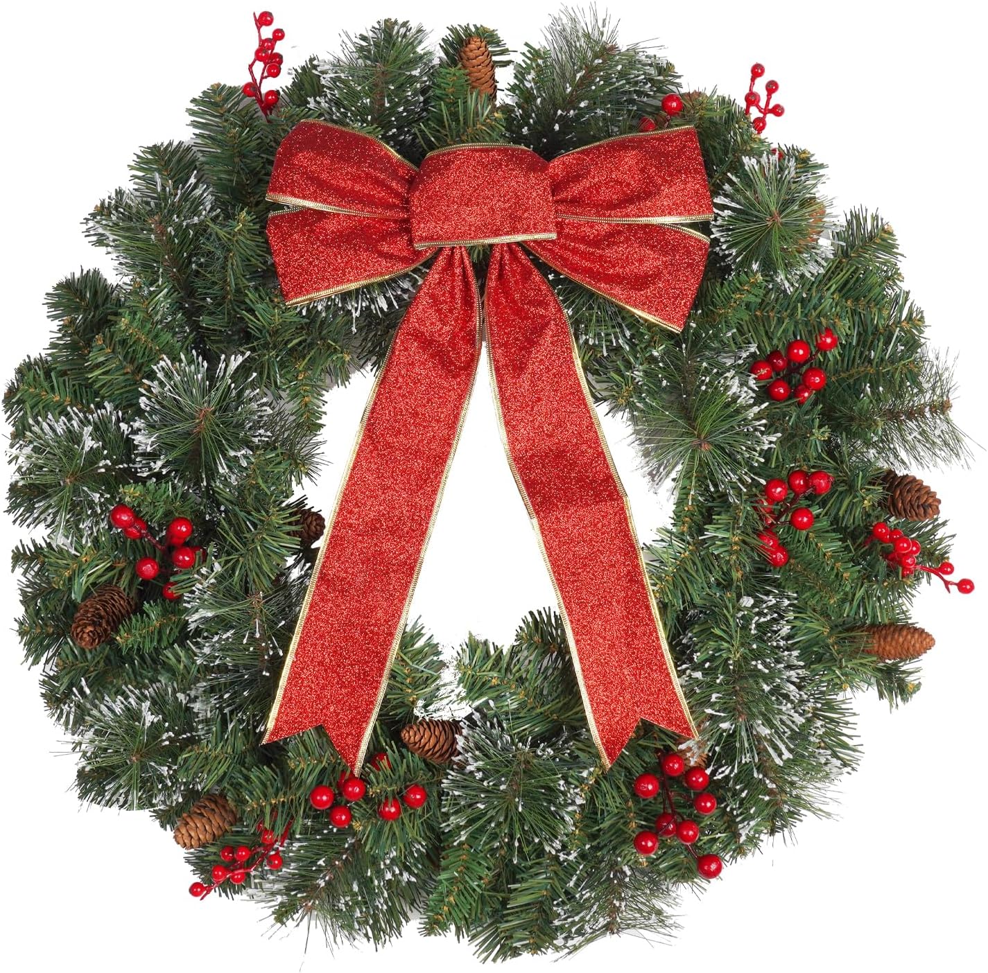 Christmas Door Wreath - 16-Inch Winter Decoration