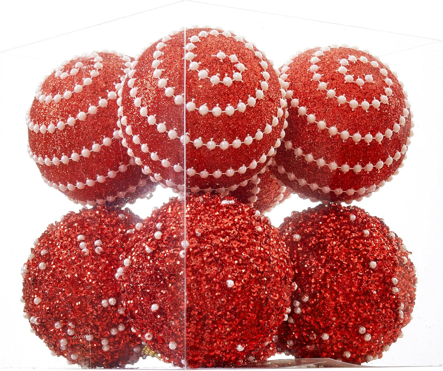 Shatterproof Red Christmas Ball Ornaments - Set of 12 - 70mm/2.76" - Holiday Party Decorations