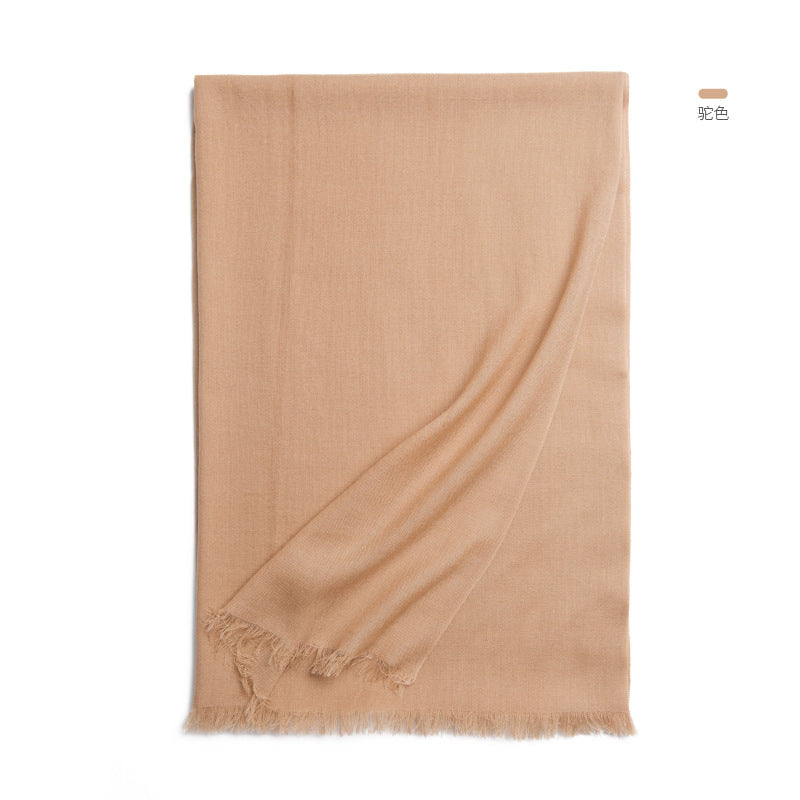 Thick Warm Elegant Plain Wool Cozy Scarf