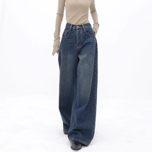 Vintage High Waist Oversized Casual Baggy Wide Leg Grunge Streetwear Jeans