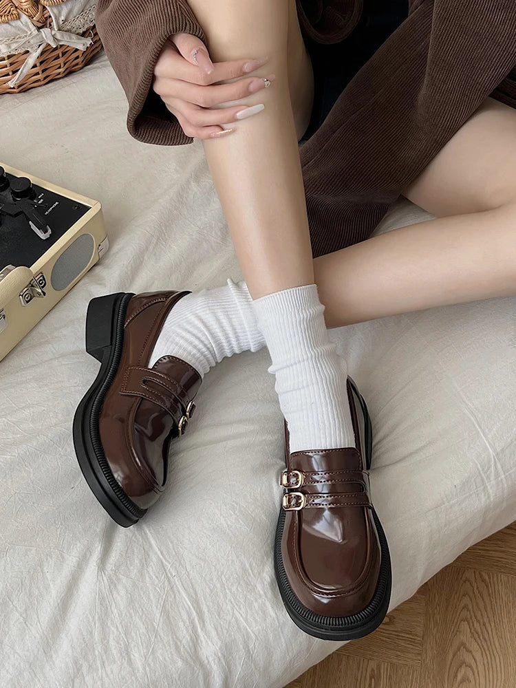 Fur Soft Casual Round Toe Shallow Mouth All-Match Low Heels Dress Oxfords Loafers