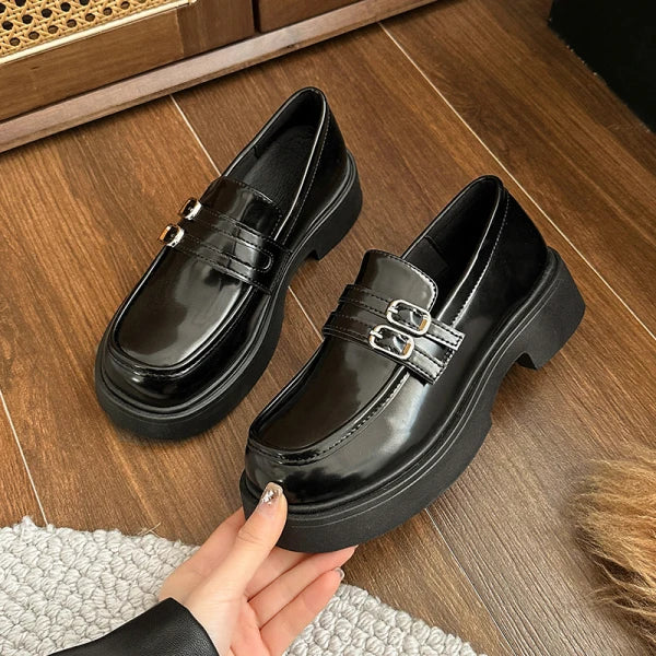 Fur Soft Casual Round Toe Shallow Mouth All-Match Low Heels Dress Oxfords Loafers