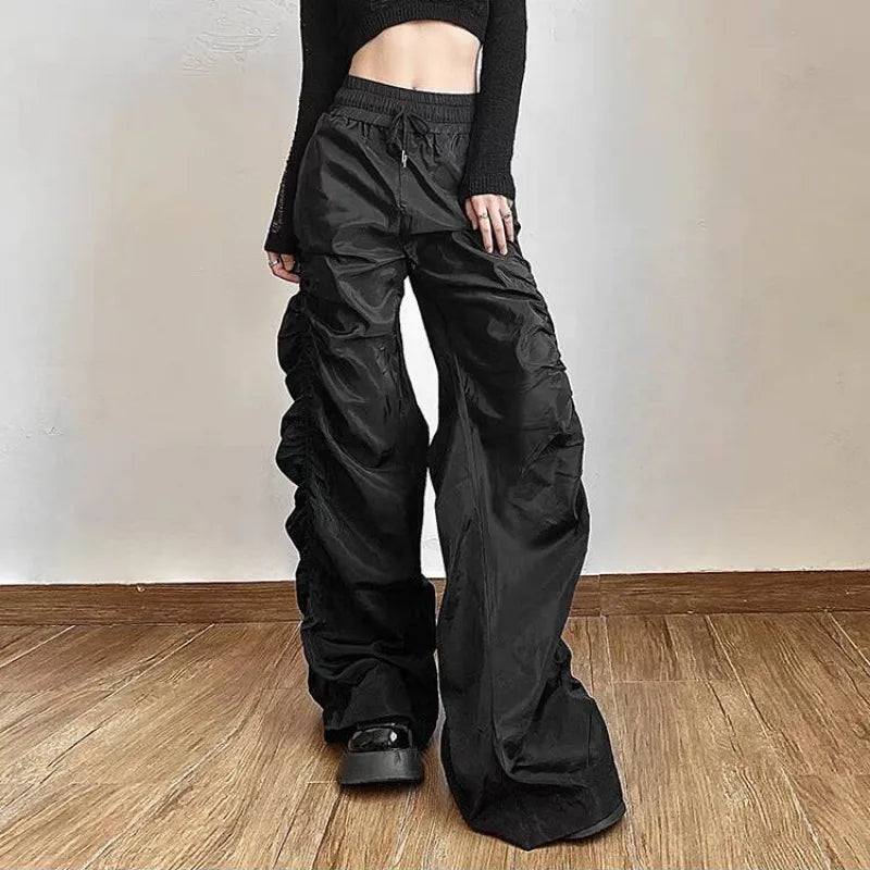 Gothic Punk Solid Hipster Baggy Y2K Minimalist Casual Streetwear Pants