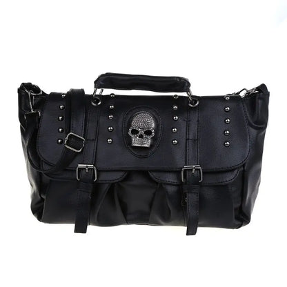 Punk Style PU Leather Skull Large Capacity Luxury Crossbody Bag