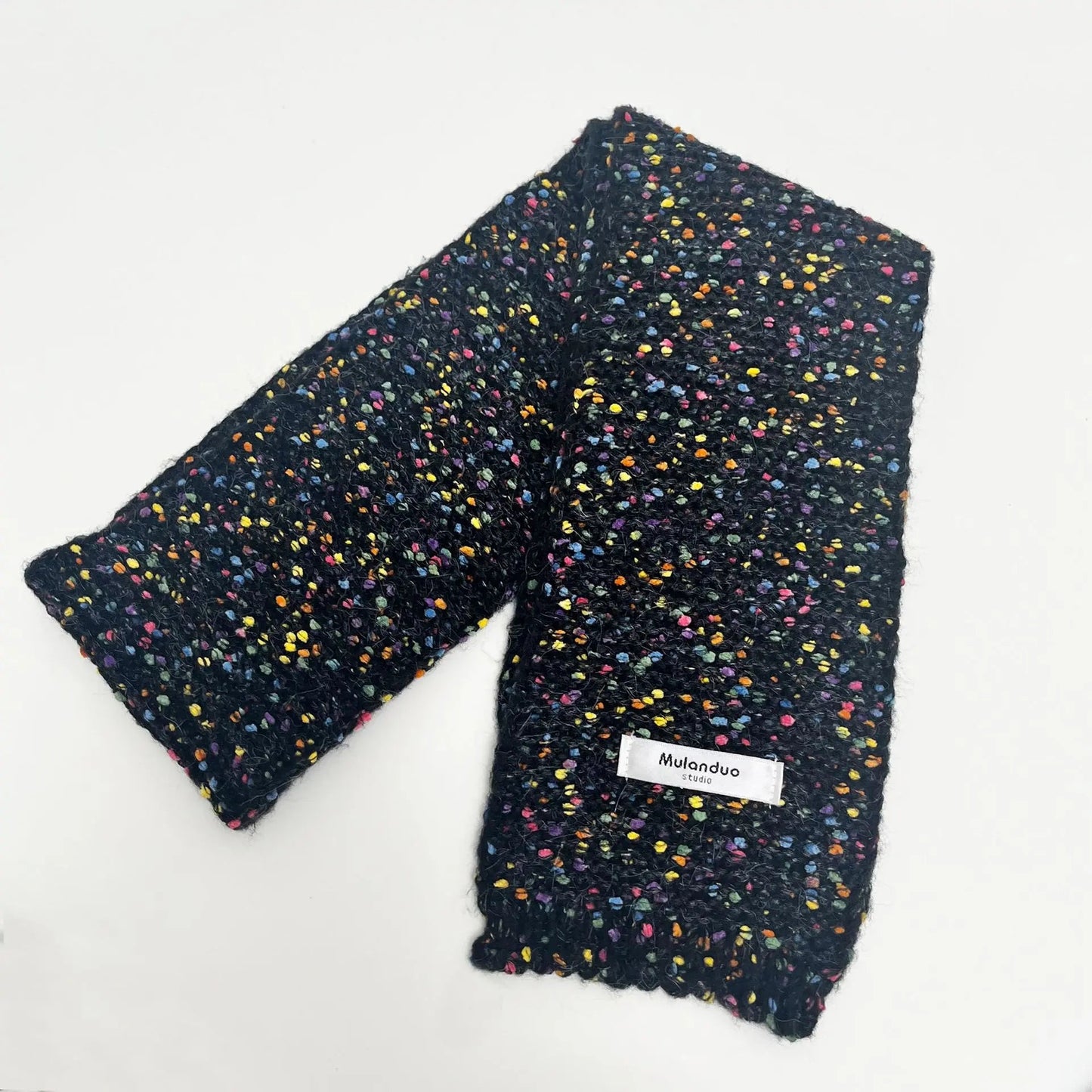 Warm Multi-Color Dot Acrylic Cashmere Small Scarf for Autumn Winter