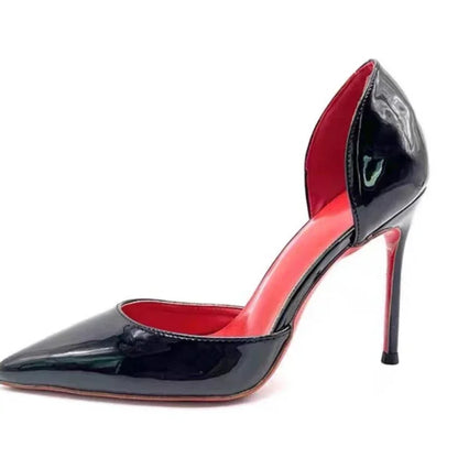 Royal Red Sole Pointed Thin Heels Super Shallow Single High Heel