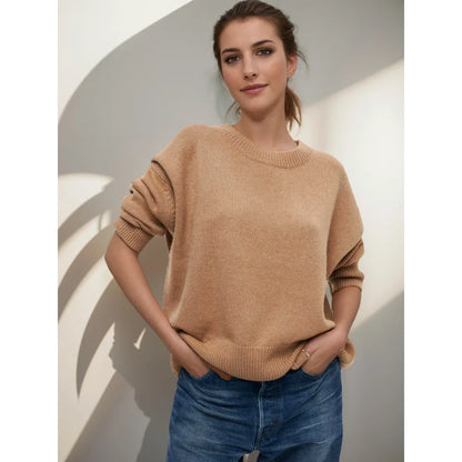 Autumn Winter Pullovers Oversize Solid Warm Long Sleeve Sweater