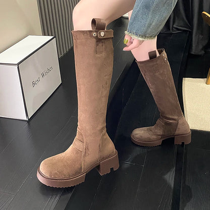 Trendy Fashionable Casual Retro Comfortable Versatile Knee High Boots