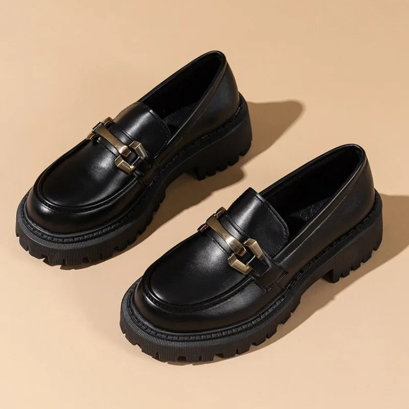 Patent Leather Slip On Platform British Tassel Casual Work Spring Flats Loafers