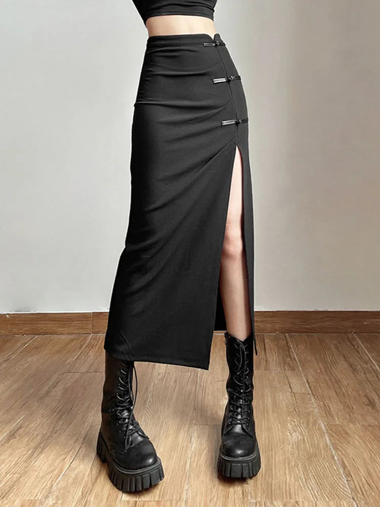 Dressbetty - Sexy Split Black Casual All-Match Hot Street Women's Skirt