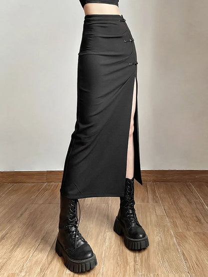 Dressbetty - Sexy Split Black Casual All-Match Hot Street Women's Skirt