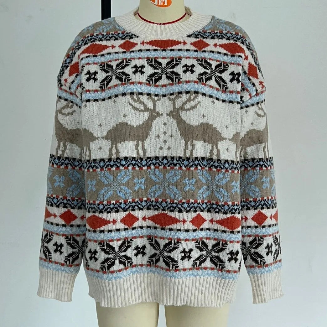 Long Sleeve Knitted Pullover Christmas Sweater