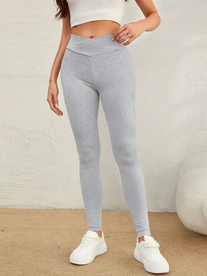 Classic Light Gray New Style Pure Cotton Breathable Slim Comfortable Leggings