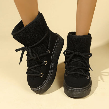 Cold-proof Lace Up Waterproof Anti-slip Fashion Short Snow Boot