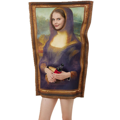 Cosplay Funny Mona Lisa Mural Sponge Classic Carnival Fancy Dress Costume