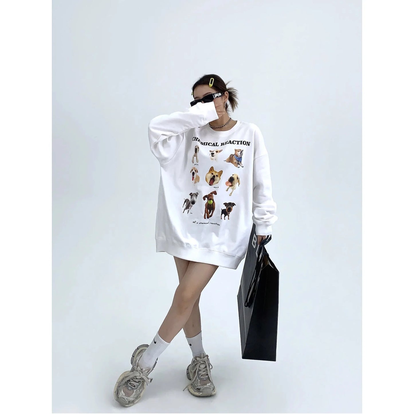 Fake Comfortable Loose Casual Oversized Fashionable Chic Hoodie