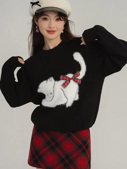 Fashion Kitty Cashmere Knitted Autumn Winter Sweater