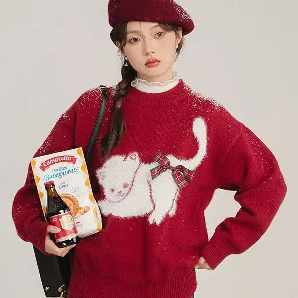 Fashion Kitty Cashmere Knitted Autumn Winter Sweater