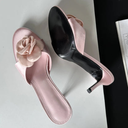 2024 Summer Fashion Narrow Band Party Stripper Women Slippers Mules Slides Shoes Low Heel Pumps