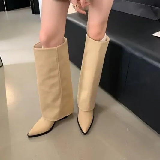 Elegant Fashionable Chic Stylish Trendy Comfortable Pointed Toe Knee High Boots