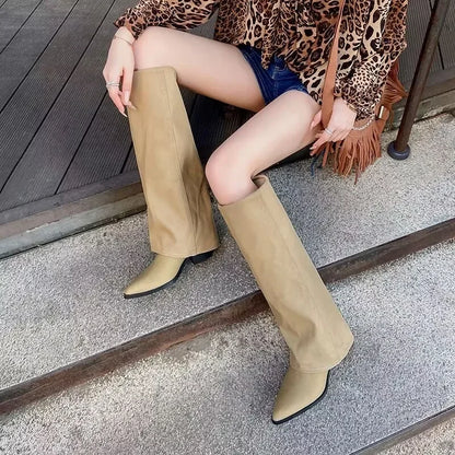 Elegant Fashionable Chic Stylish Trendy Comfortable Pointed Toe Knee High Boots