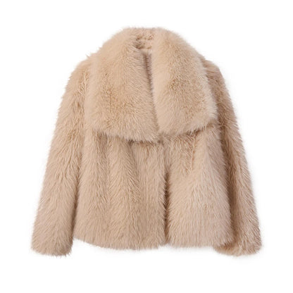 Fake Fox Fur Chic Ins Short Luxury Big Collar Cool Girls Fur Coat