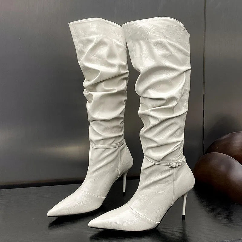 Fashionable Chic Stylish Trendy Elegant Comfortable Pointed Toe Knee High Boots