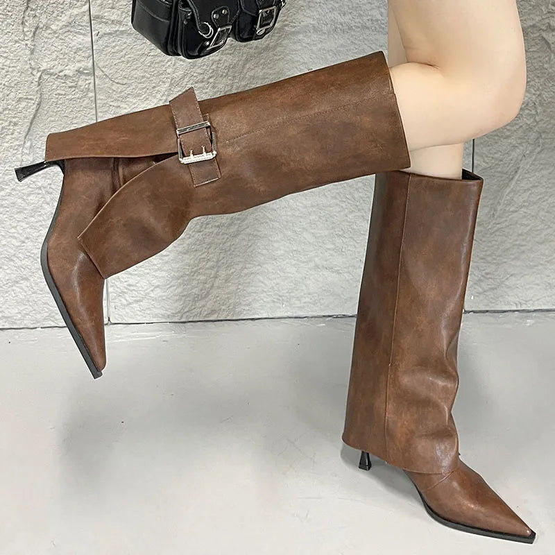 Trendy Fashionable Stylish Elegant Chic Comfortable Pointed Toe Knee High Boots