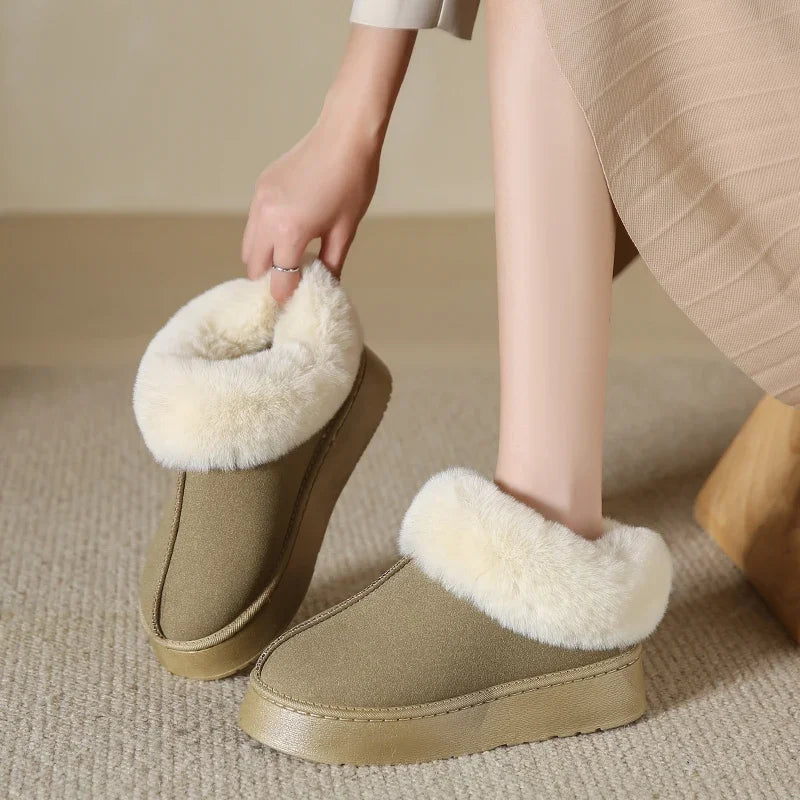 Faux Fur Non-Slip Warm Fashion Short Comfortable Platform Snow Boot