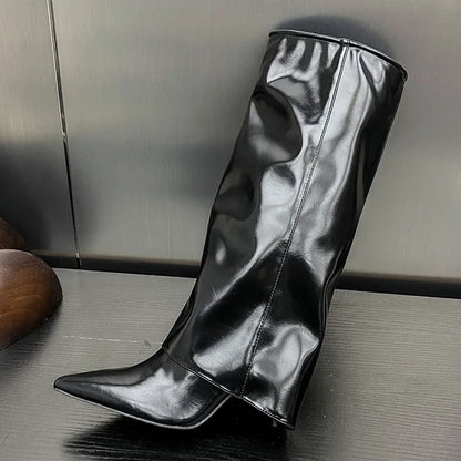 Footwear Thin Heels Pointed Toe Fashion Slip On Modern Knee High Boots