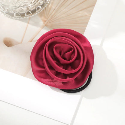 French Satin Retro Rose Hair Accessory for Girls