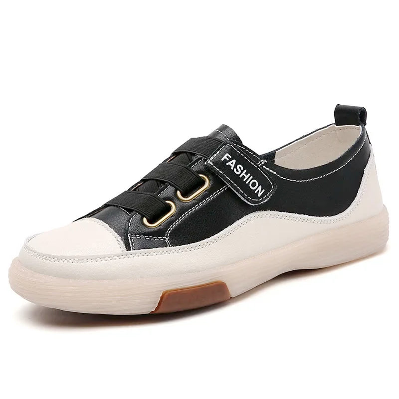 Genuine Leather Slip On Flats Moccasins Women's Casual Spring Autumn Ladies Skateboard