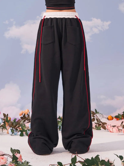 Letter Baggy Sweatpants Women Y2k Goth Streetwear Jogging Pant