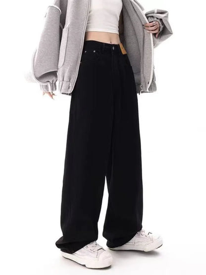 Black Baggy Oversize Y2K Sweatpants Harajuku Korean Wide Leg Denim Pant